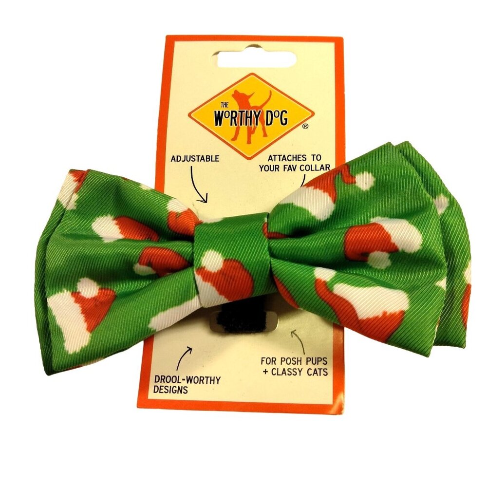 Worthy Dog Christmas Collar Bow Tie Green Red Santa Hat Pet Dog Cat